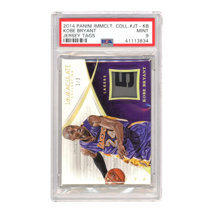 Kobe Bryant 2014 Immaculate Collection Jersey Tags 1/3 #JT-KB PSA 9