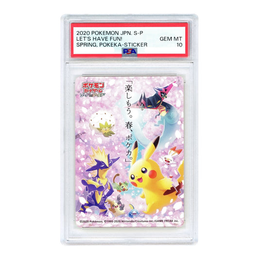Let's Have Fun! 2020 Pokemon Japanese Pokeka Sticker Spring PSA 10
