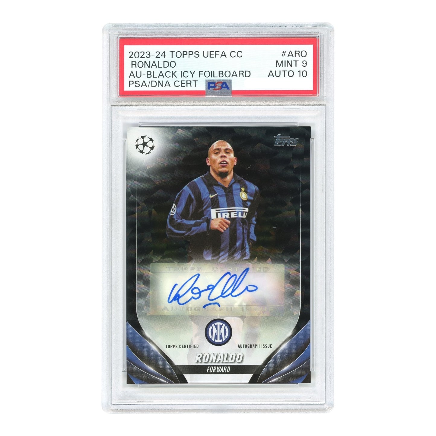Ronaldo 2023-24 Topps UEFA Club Cup Auto 02/10 #ARO PSA 9 Auto 10