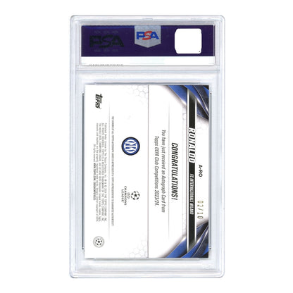 Ronaldo 2023-24 Topps UEFA Club Cup Auto 02/10 #ARO PSA 9 Auto 10