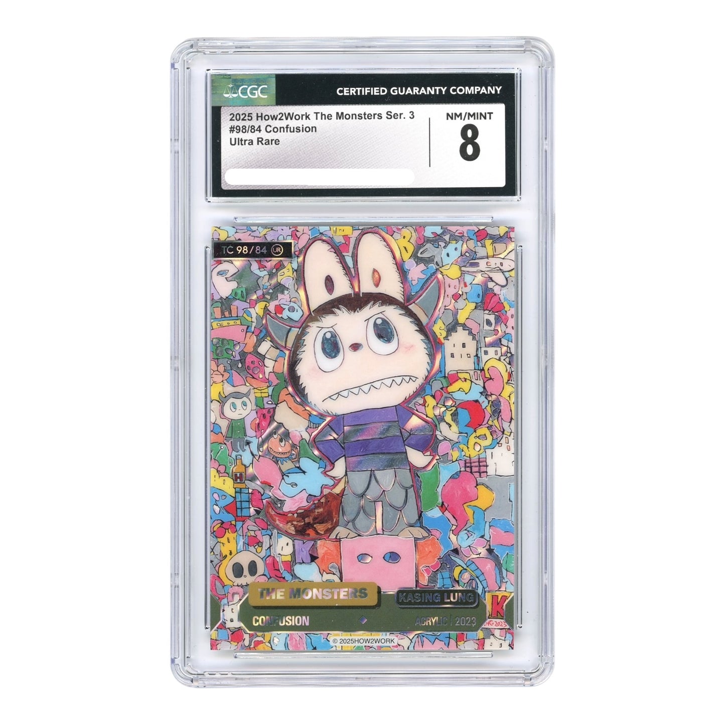 Labubu 2025 How2work The Monster Series 3 #98 CGC 8