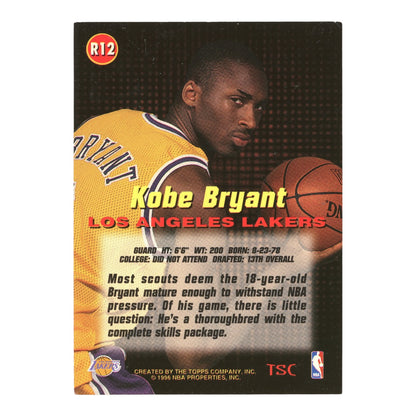 Kobe Bryant 1995 Topps Stadium Club Rookie RC #R12