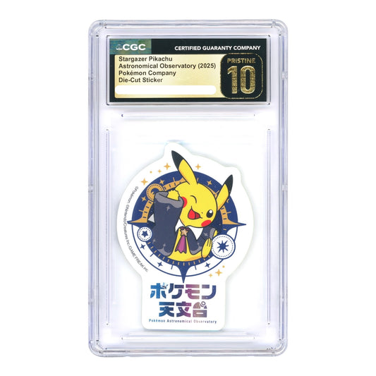 Stargazer Pikachu 2025 Pokemon Japanese Astronomical Observatory Die-Cut Sticker CGC Pristine 10