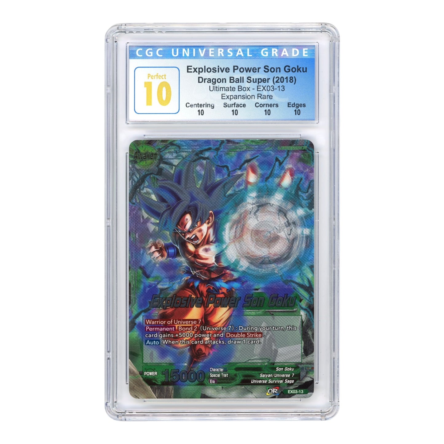 Son Goku 2018 Dragon Ball Super EX03 #13 CGC Perfect 10