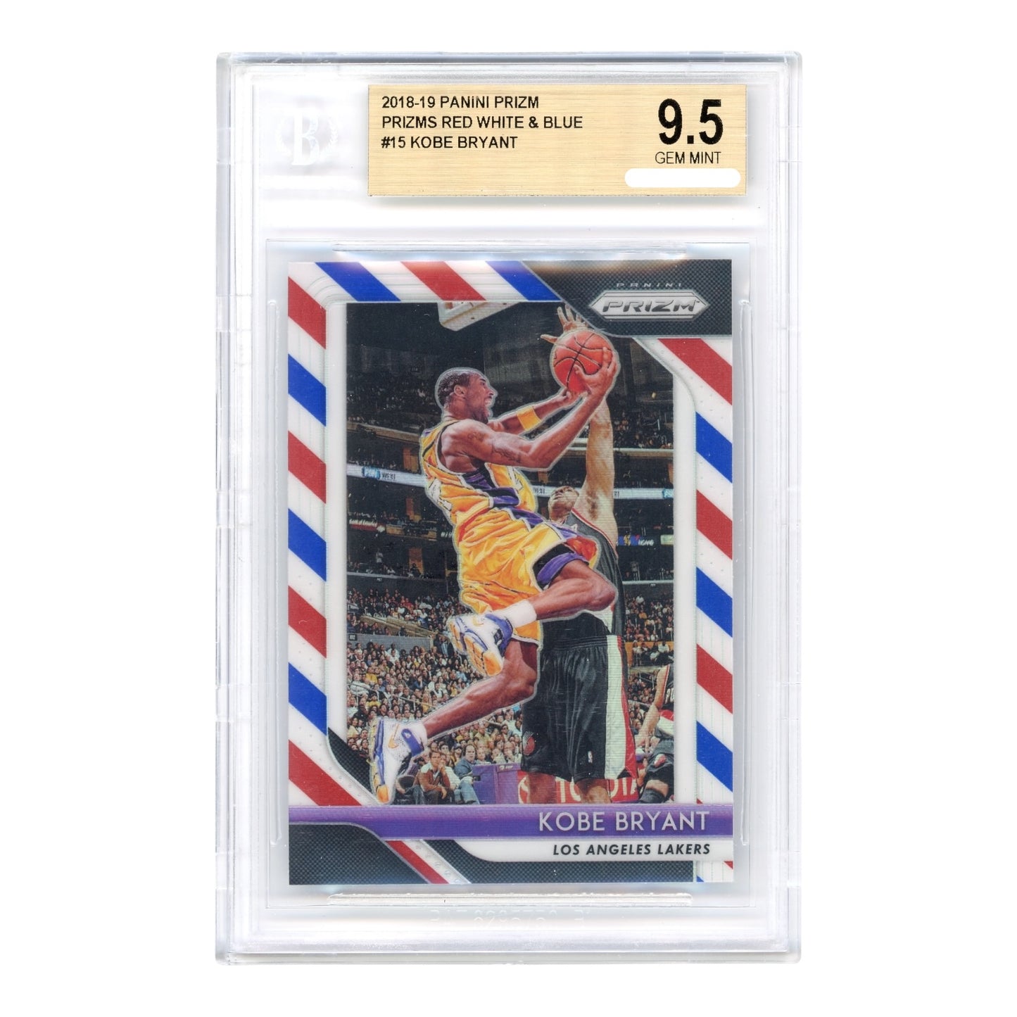 Kobe Bryant 2018-19 Prizm Red White & Blue #15 BGS 9.5