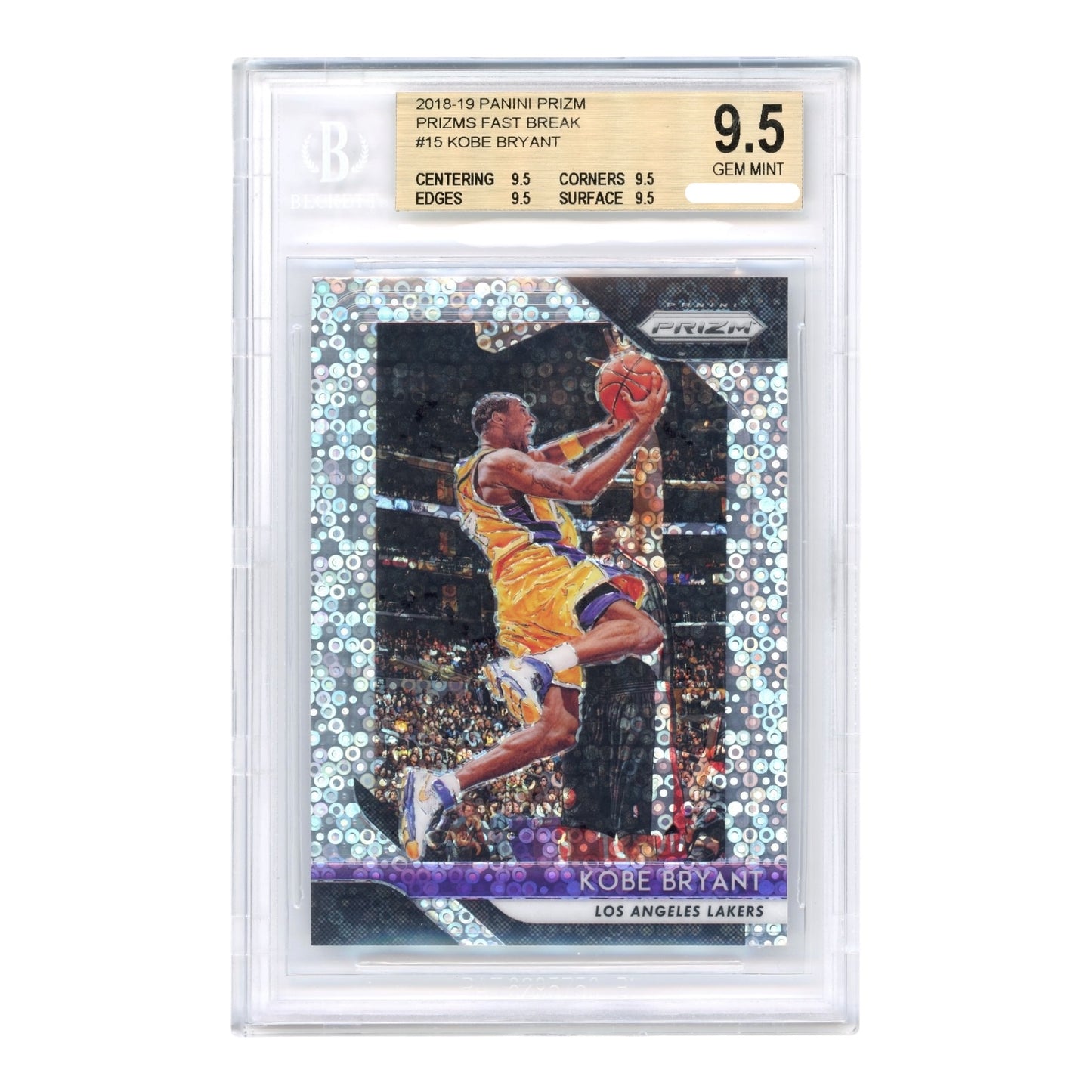Kobe Bryant 2018-19 Prizm Fast Break #15 BGS 9.5