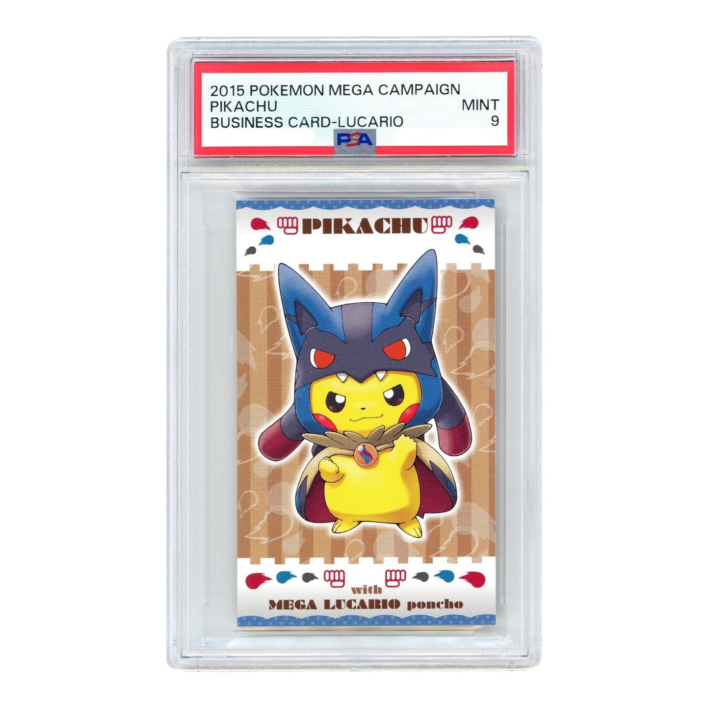 Set Of 2 Pikachu 2015 Pokemon Japanese Mega Campaign Business Card Lucario PSA 9