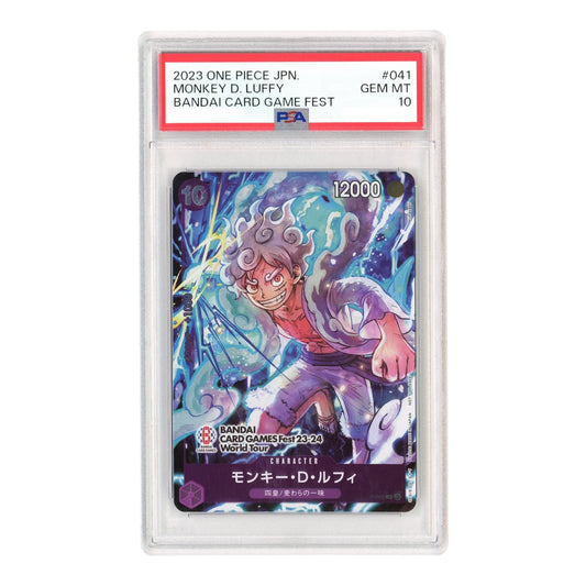 Monkey D.Luffy 2023 One Piece Japanese Bandai Card Game Fest Promo #041 PSA 10