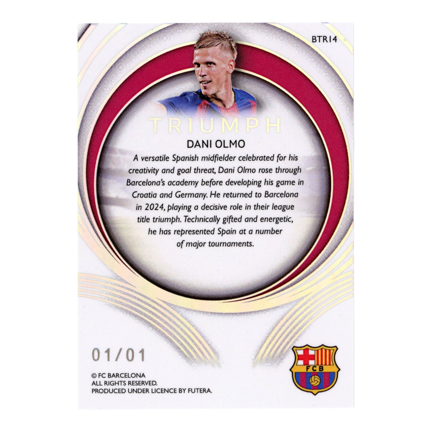 Dani Olmo Futera Soccer Triumph 1 of 1 #BTR14