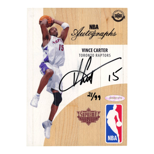 Vince Carter 2016-17 Upper Deck Supreme Hard Court Auto 21/99 #ALM-VI