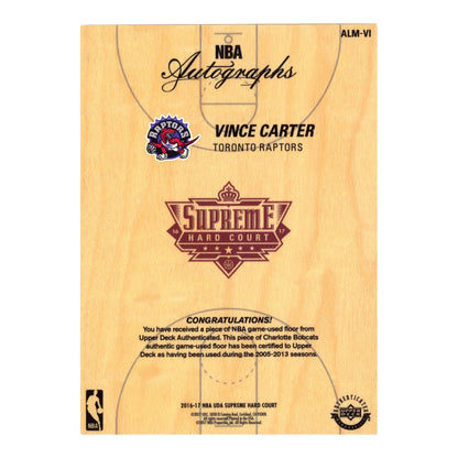 Vince Carter 2016-17 Upper Deck Supreme Hard Court Auto 21/99 #ALM-VI