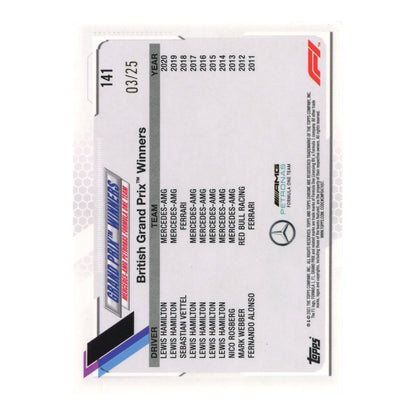 Lewis Hamilton 2021 Topps Formula 1 F1 03/25 #141