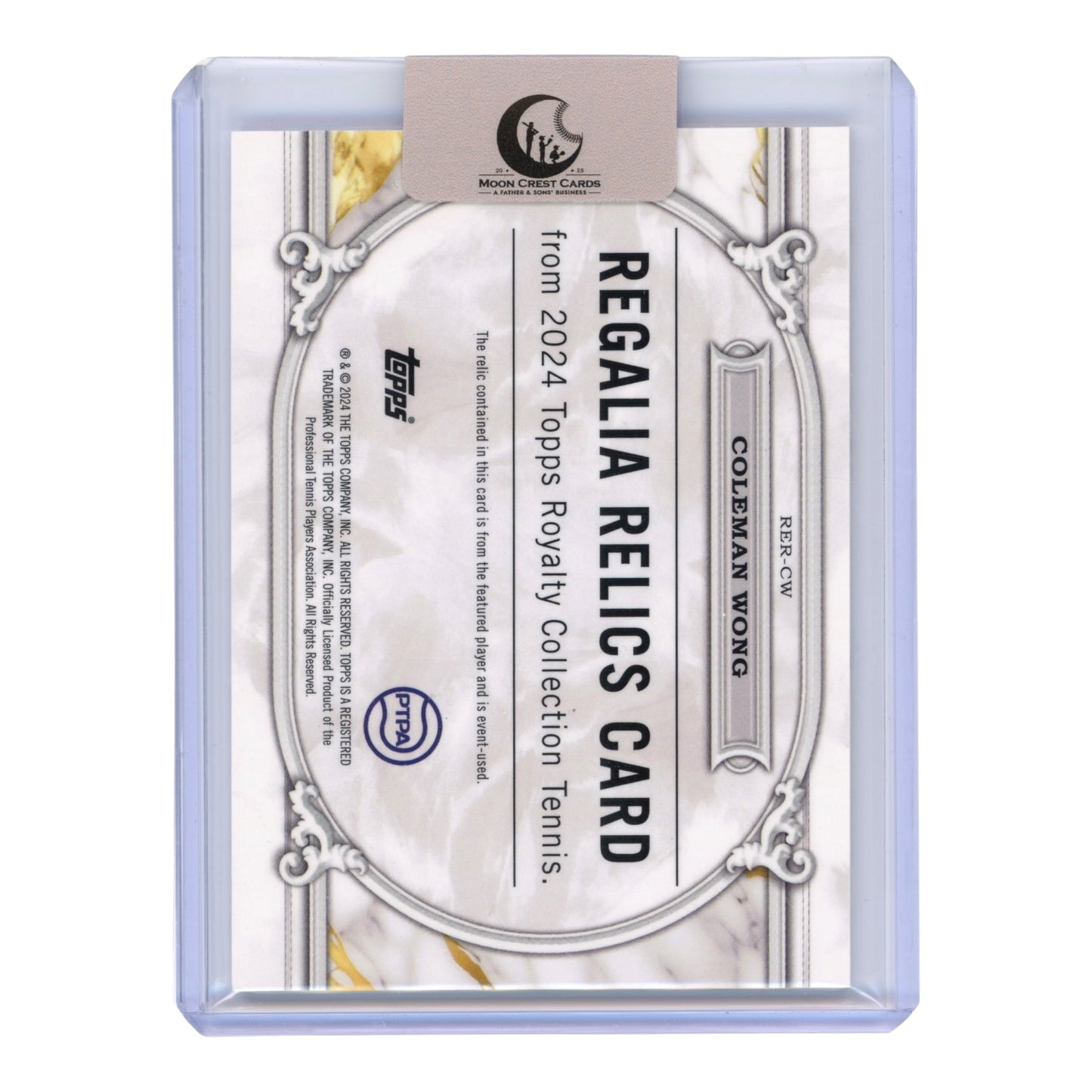 Coleman Wong 2024 Topps Royalty Collection Tennis Patch Relic 14/50 Rookie RC #RER-CW