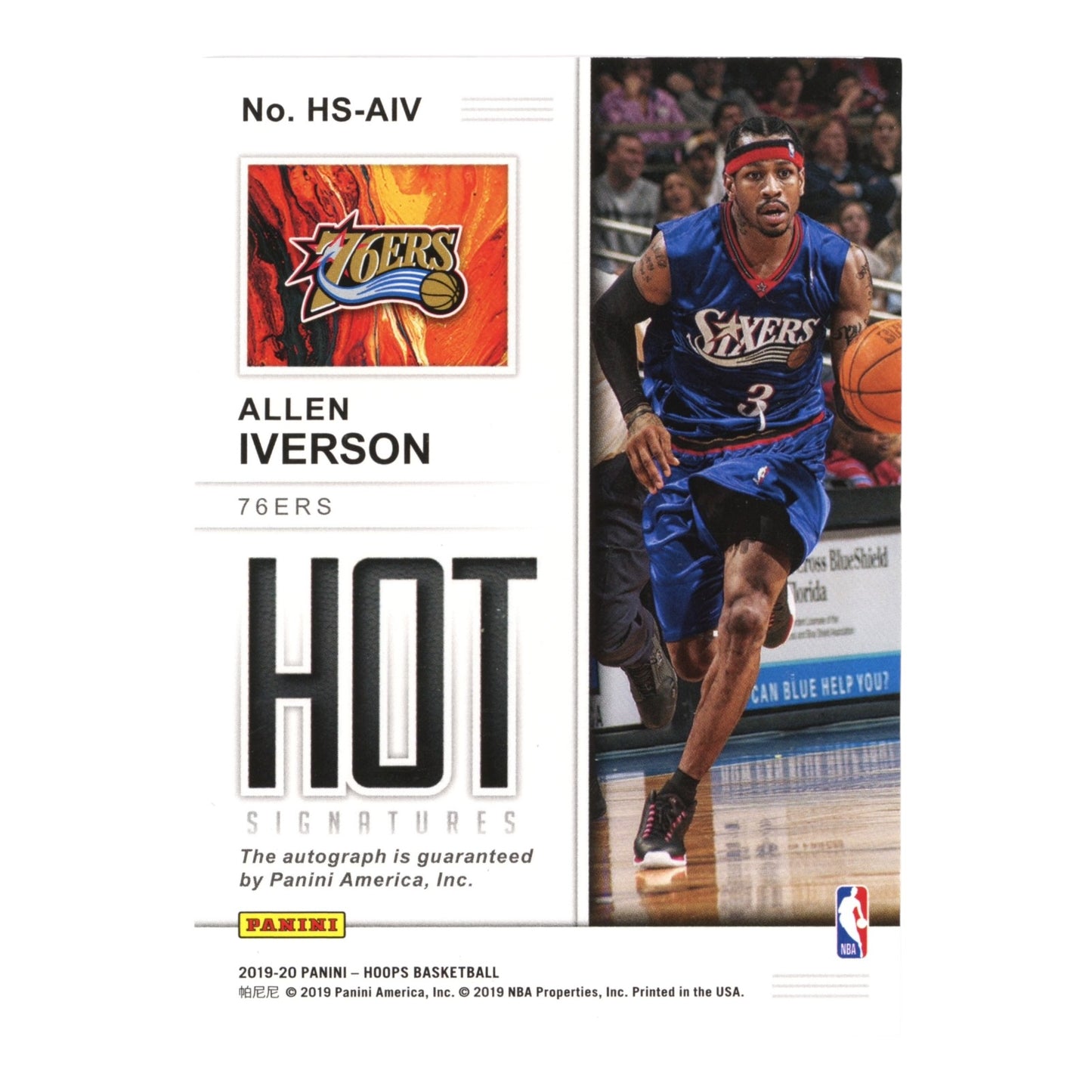 Allen Iverson 2019-20 Hopps Hot Signatures Auto 20/25 #HS-AIV