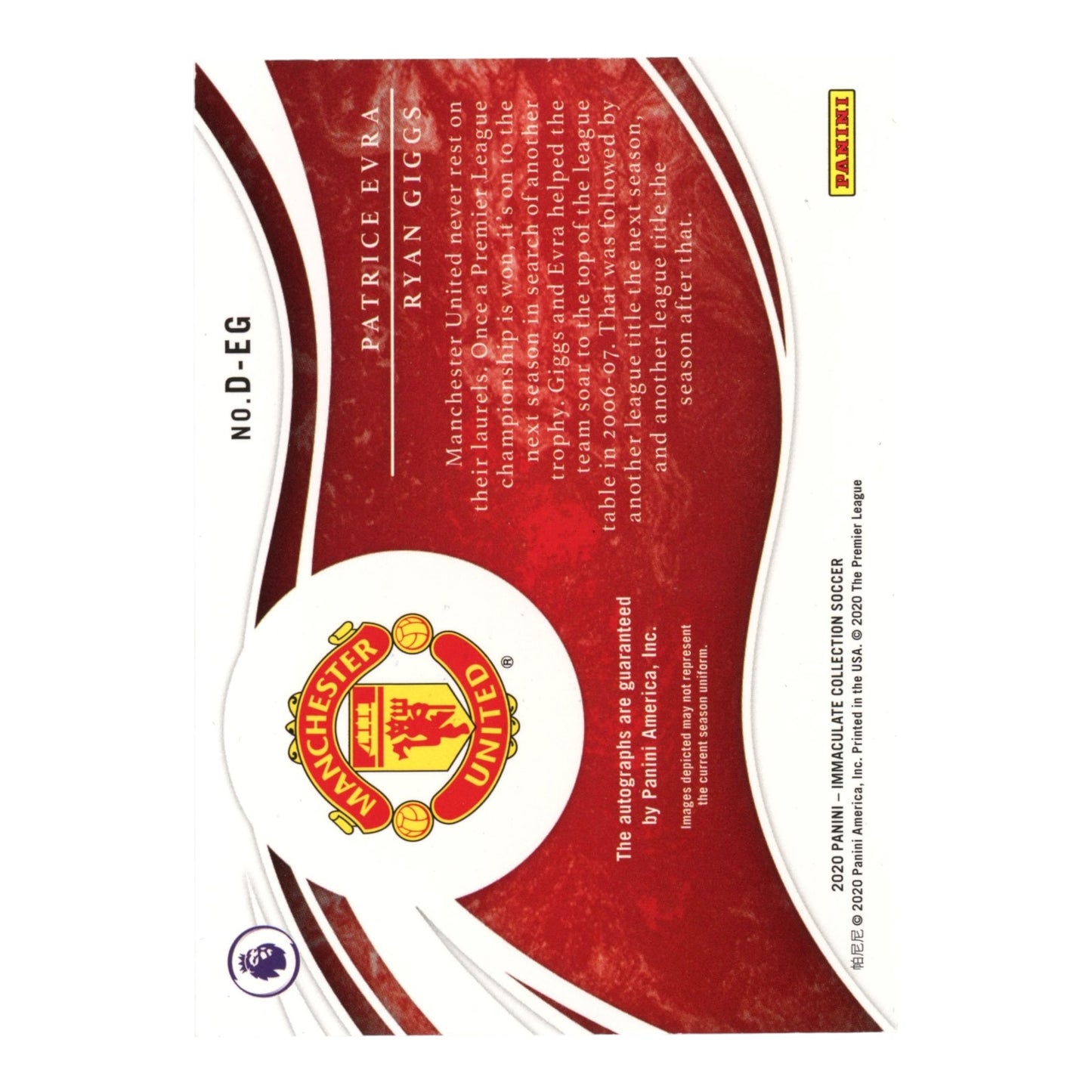 Patrice Erva/Ryan Giggs 2020 Immaculate Dual Auto 16/35 #D-EG