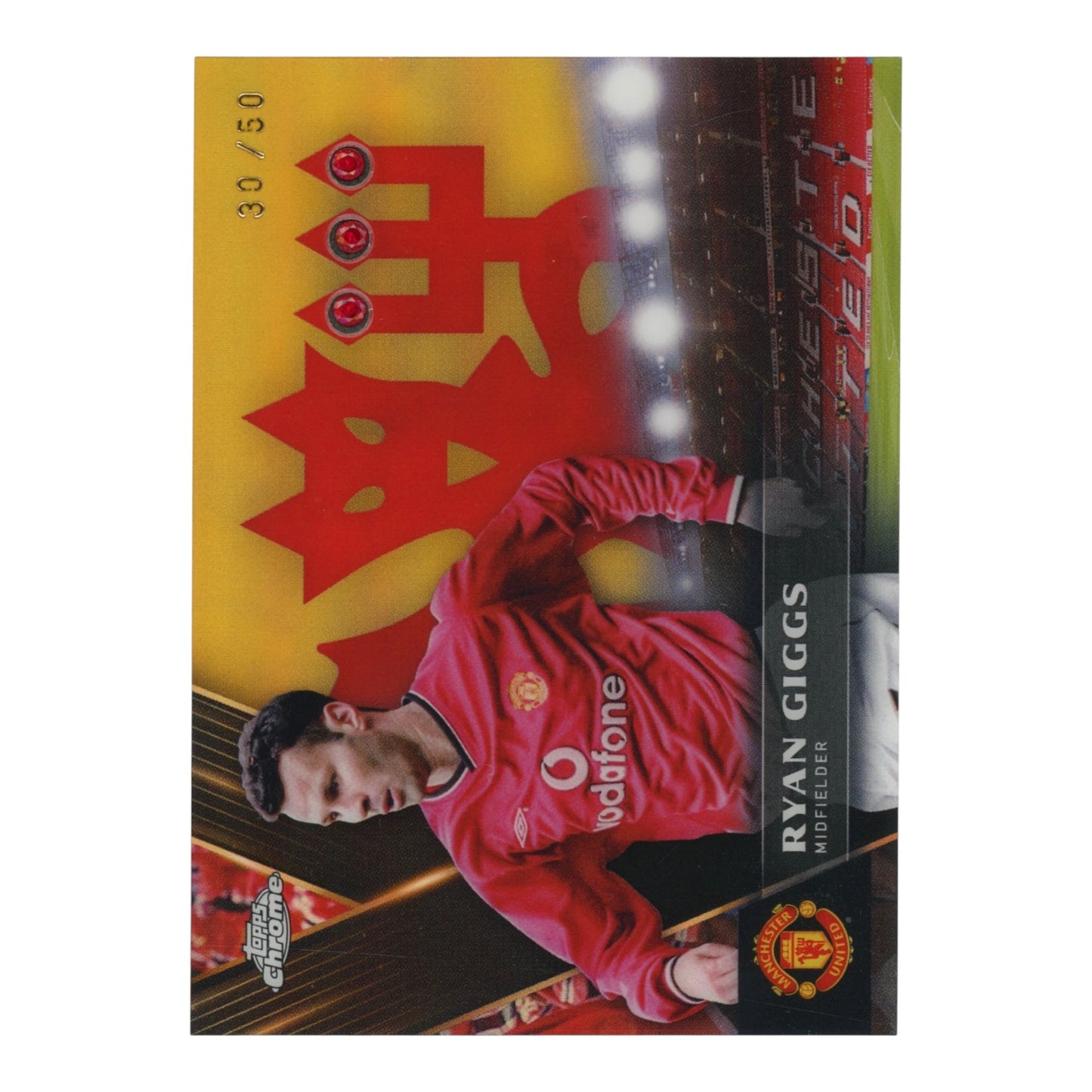 Ryan Giggs 2025 Topps Chrome Red Devils Relic Gold /50 #RD-RG