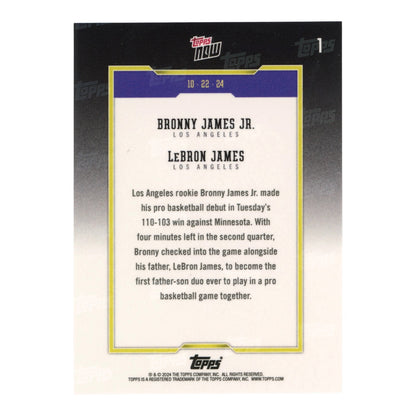 Lebron James/Bronny James 2024 Topps NOW 43/75 #1