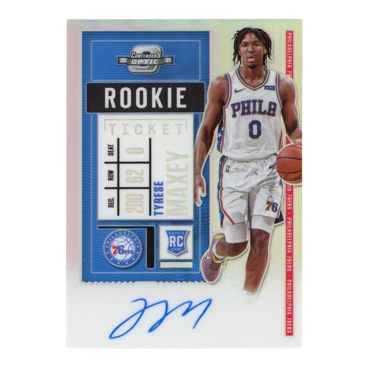 Tyrese Maxey 2020-21 Contenders Optic Auto Rookie RC #120