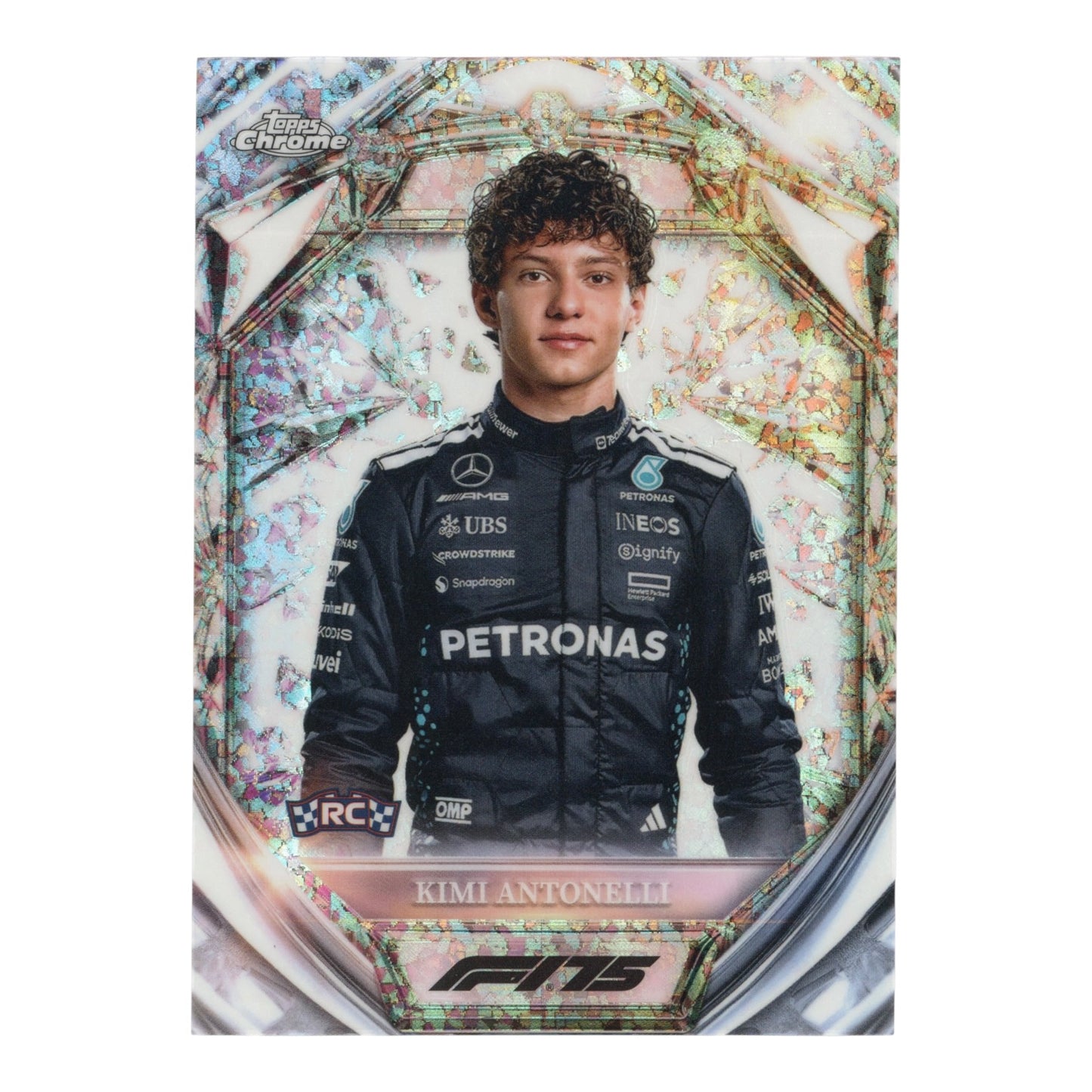 Kimi Antonelli 2025 Topps Chrome Formula 1 F1 Diamond 75th Anniversary Rookie RC #D75-8