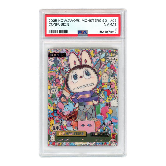 Labubu 2025 How2work The Monsters Series 3 #98 PSA 8