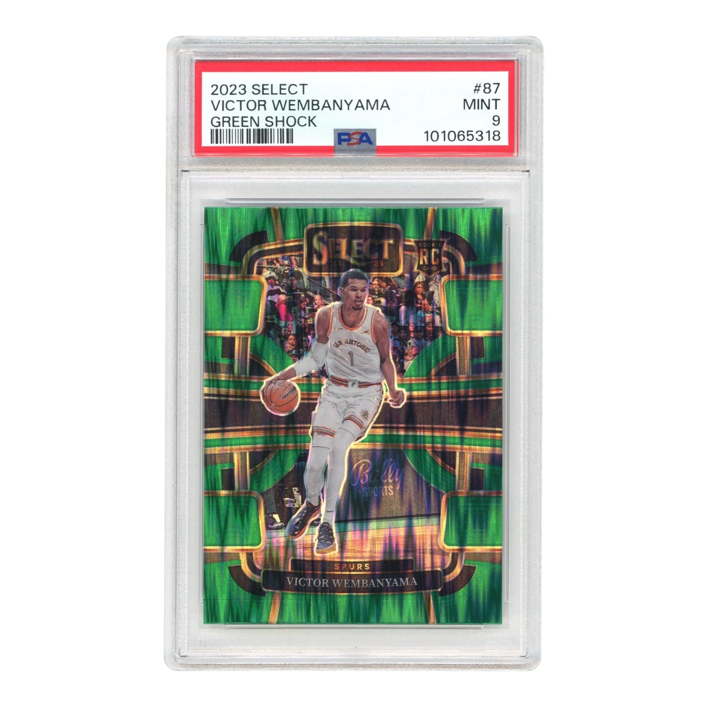 Victor Wembanyama 2023 Select Green Shock Rookie RC #87 PSA 9