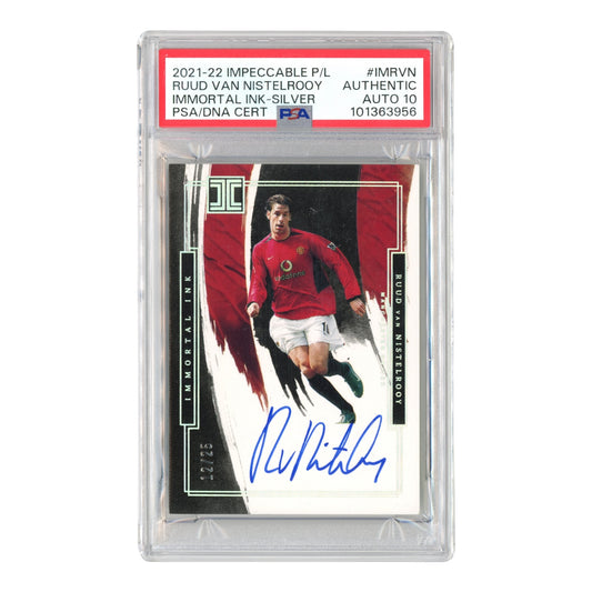 Rudd Van Nistelrooy 2021-22 Impeccable English Premier League Immortal Ink Auto 12/25 #IMRVN PSA Auto 10