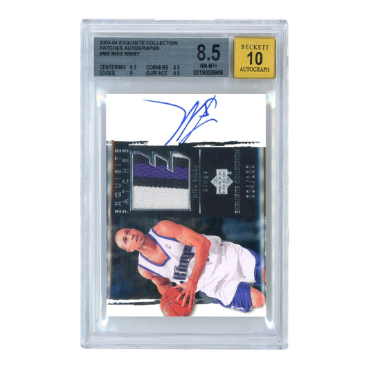 Mike Bibby 2003-04 Upper Deck Exquisite Collection Patch Auto 024/100 BGS 8.5 Auto 10