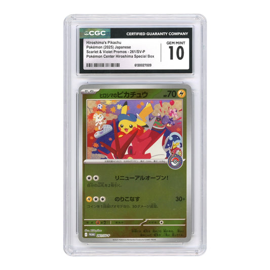 Hiroshima's Pikachu 2025 Pokemon Japanese Pokemon Center Promo #261 CGC 10