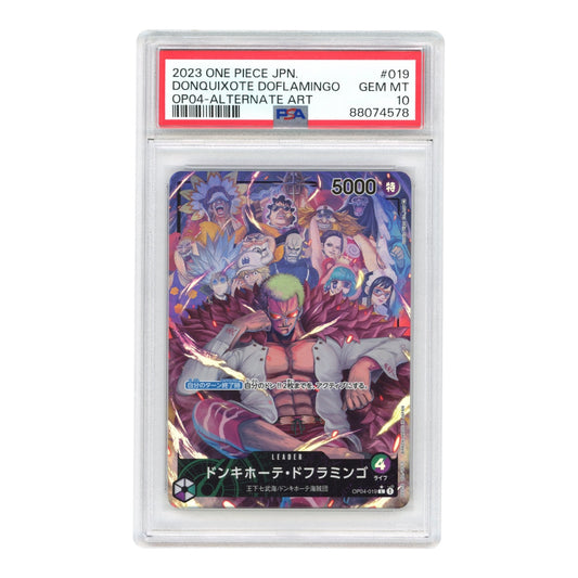 Donquixote Doflamingo 2023 One Piece Japanese OP04 Alternate Art #019 PSA 10