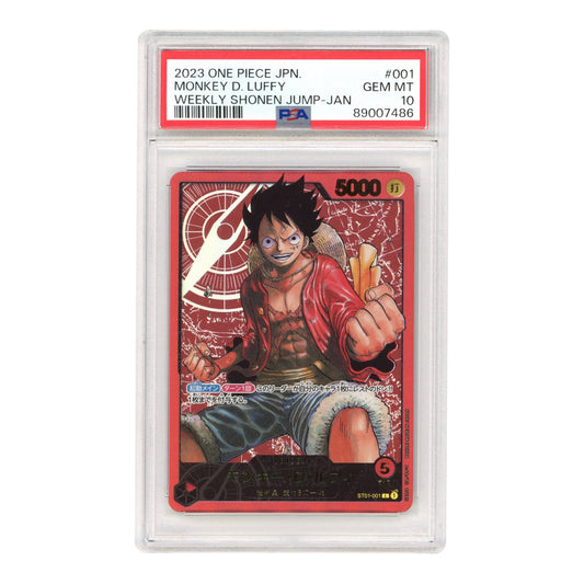 Monkey D.Luffy 2023 One Piece Japanese Weekly Shonen Jump Promo #001 PSA 10