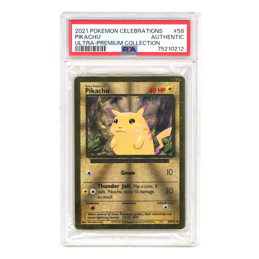 Pikachu 2021 Pokemon English Celebration Ultra Premium Collection Metal #58 PSA Authentic