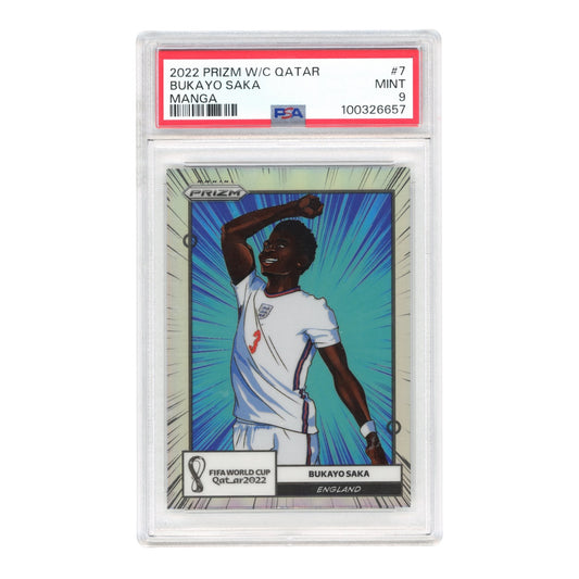 Bukayo Saka 2022 Prizm Qatar World Cup Manga #7 PSA 9