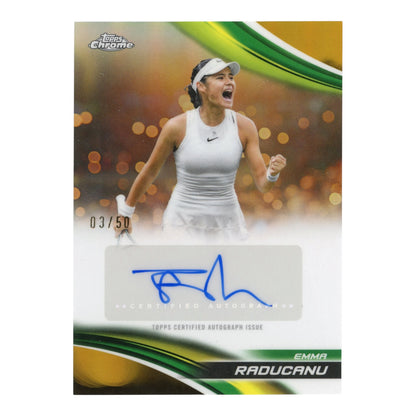 Emma Raducanu 2025 Topps Chrome Tennis Auto 03/50 #CA-ERU