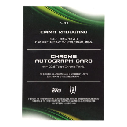 Emma Raducanu 2025 Topps Chrome Tennis Auto 03/50 #CA-ERU