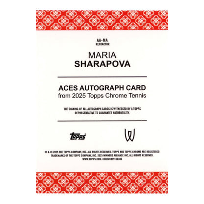 Maria Sharapova 2025 Topps Chrome Ace Auto 86/99 #AA-MA