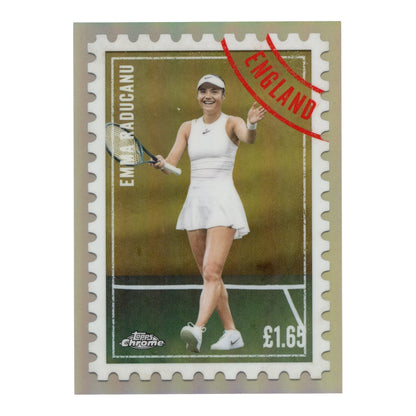 Emma Raducanu 2025 Topps Chrome Tennis Stamp Card #ITP-8