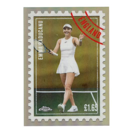 Emma Raducanu 2025 Topps Chrome Tennis Stamp Card #ITP-8
