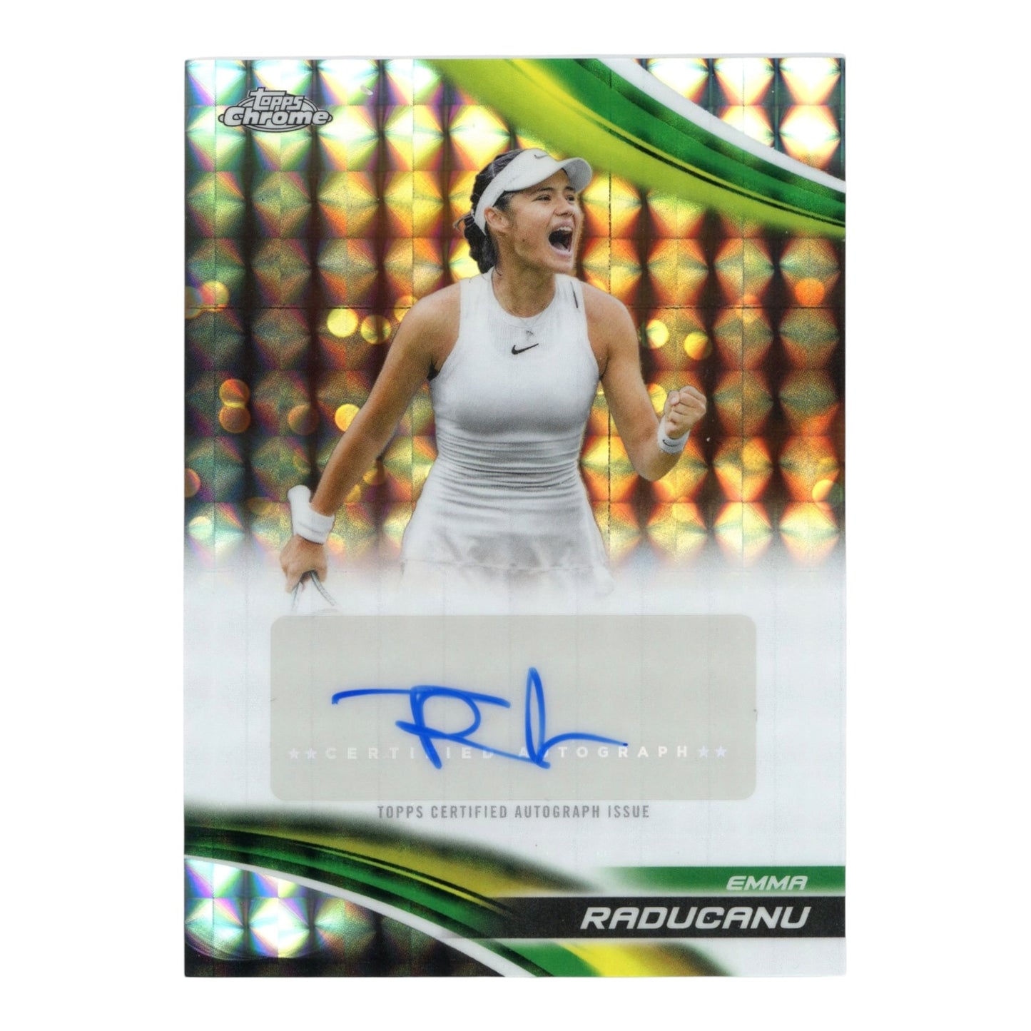 Emma Raducanu 2025 Topps Chrome Tennis Prism Auto #CA-ERU
