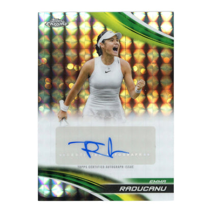 Emma Raducanu 2025 Topps Chrome Tennis Prism Auto #CA-ERU