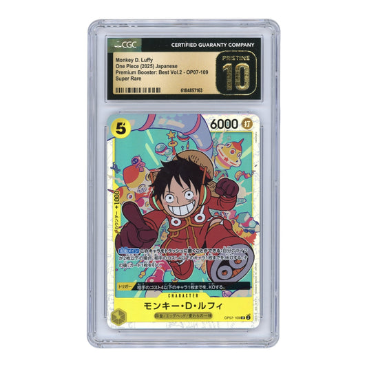 Monkey D.Luffy 2025 One Piece Japanese Premium Booster Best Vol.2 PRB02 #OP07-109 CGC Pristine 10