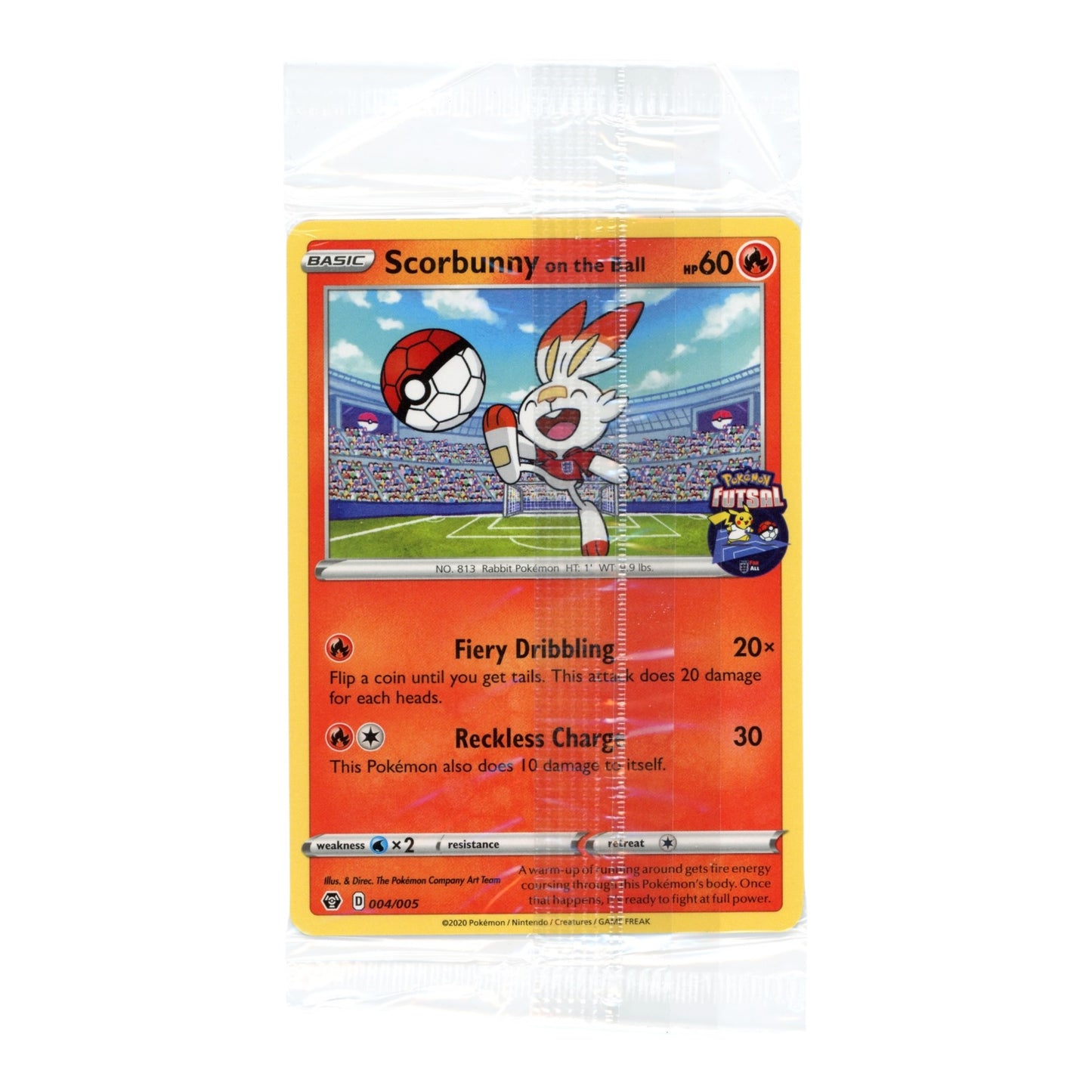Scorbunny 2020 Pokemon English Futsal Promo #004 Factory Sealed Pack