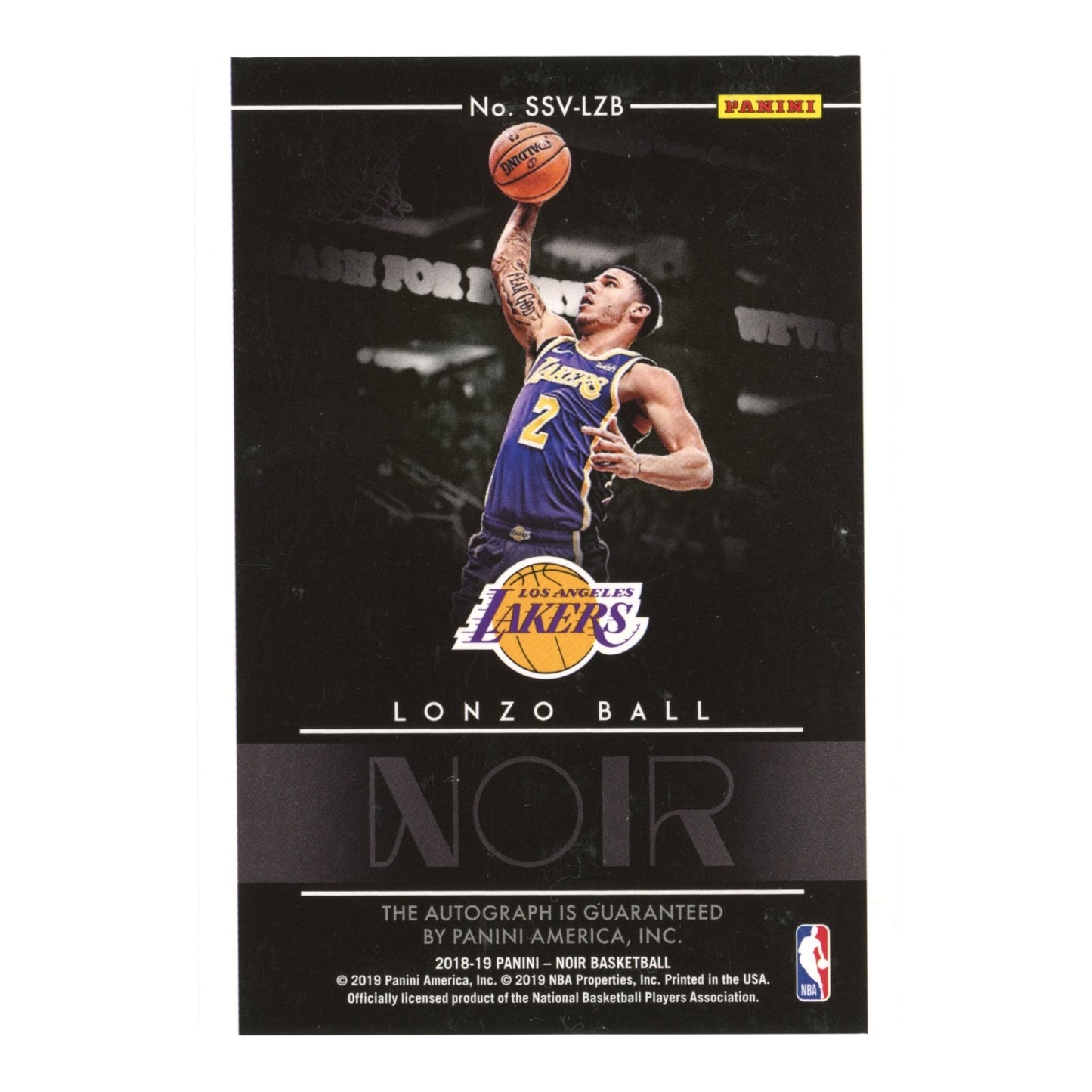 Lonzo Ball 2019 Noir Spotlight Signatures Auto 98/99 #SSV-LZB