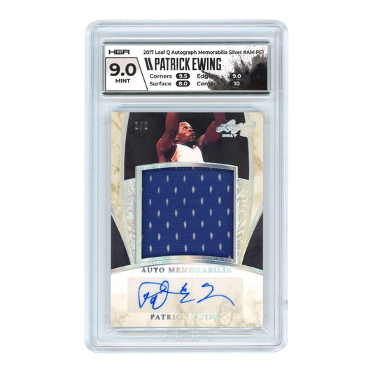 Patrick Ewing 2017 Leaf Q Jersey Auto 2/2 #AM-PEI HGA 9