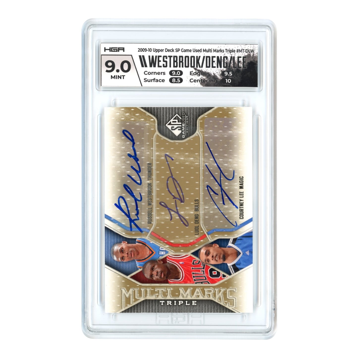 Westbrook/Deng/Lee 2009-10 Upper Deck SP Game Used Auto 71/75 #MT-DLW HGA 9
