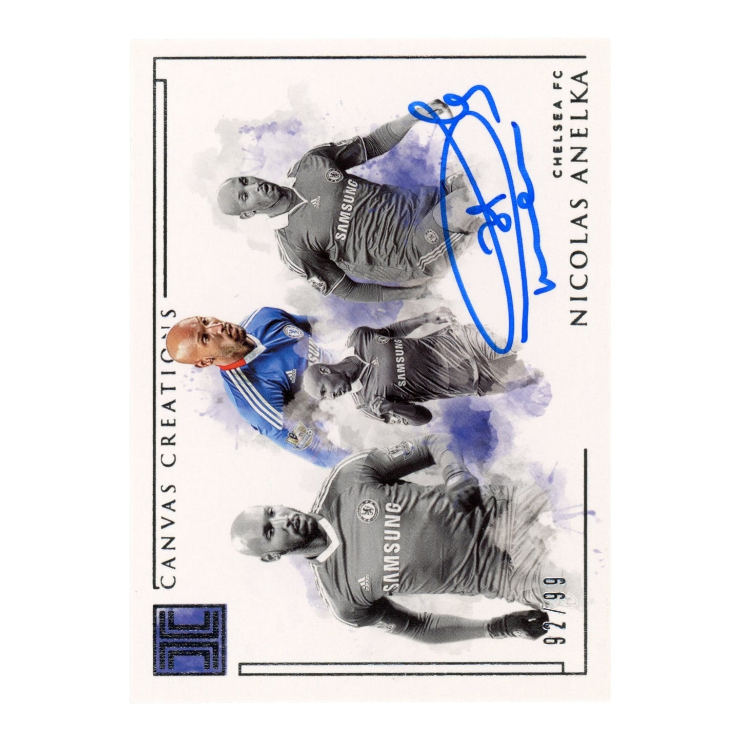 Nicolas Anelka 2019-20 Impeccable Premier League Soccer Canvas Auto 92/99 #CC-NA