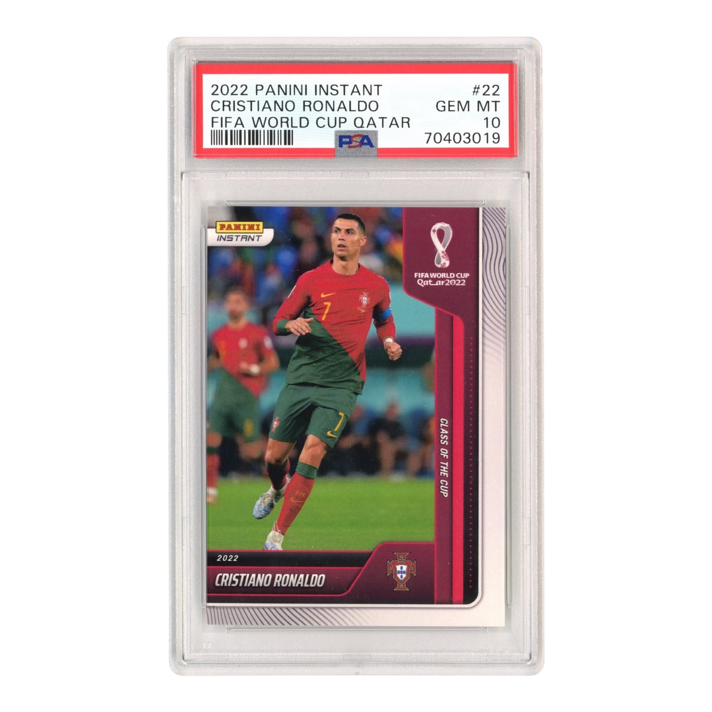 Cristiano Ronaldo 2022 Panini Instant FIFA World Cup Qatar #22 PSA 10