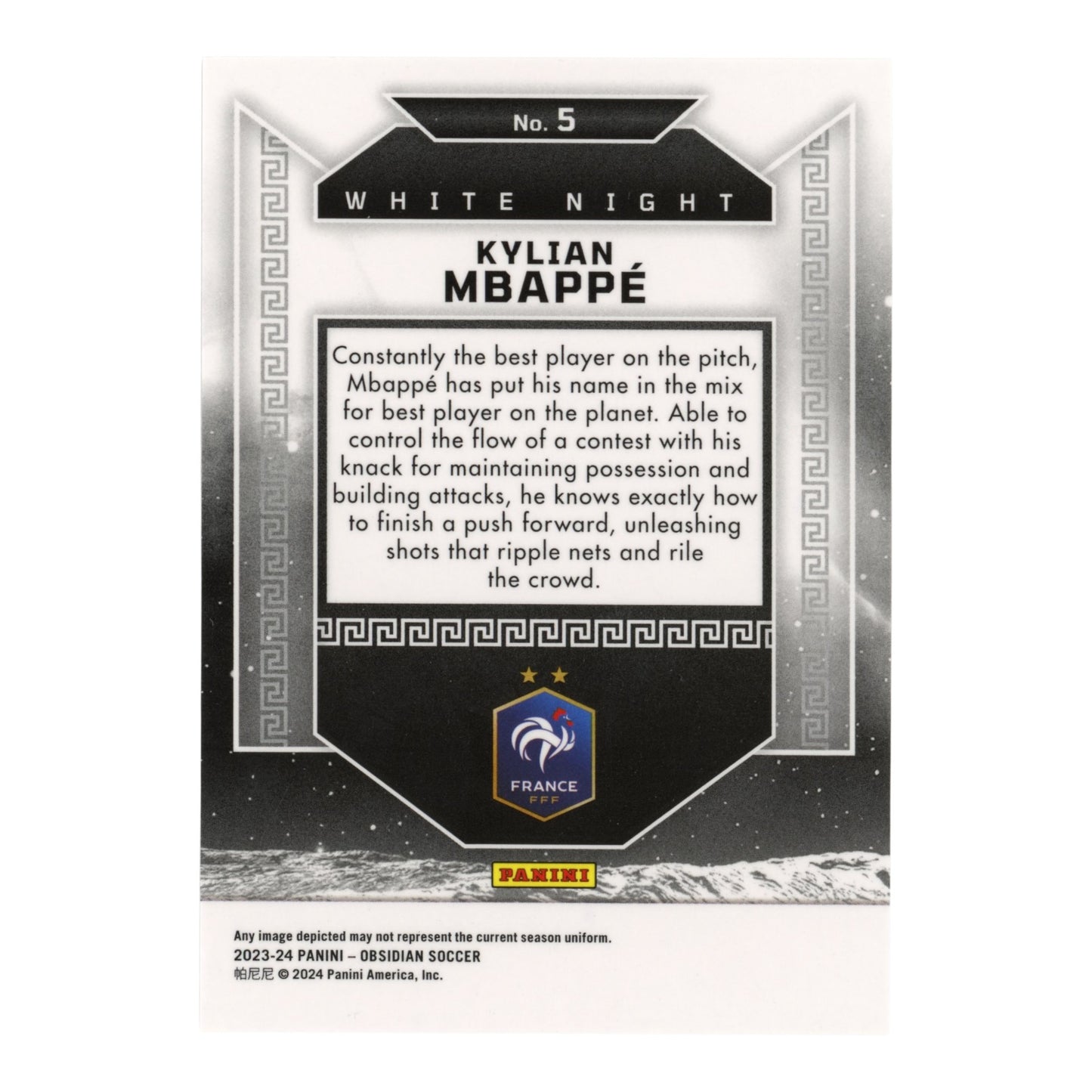 Kylian Mbappe 2023-24 Obsidian White Night SSP Case hit #5