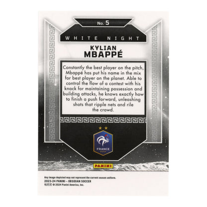 Kylian Mbappe 2023-24 Obsidian White Night SSP Case hit #5