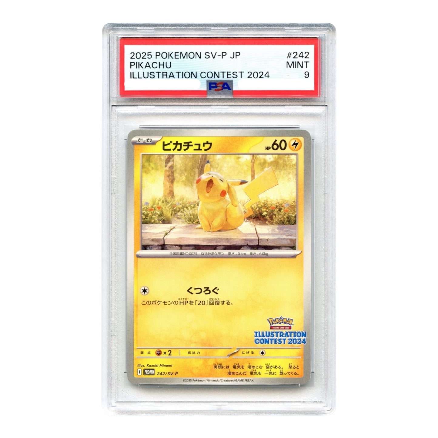 Pikachu 2025 Pokemon Japanese Illustration Contest Promo #242 PSA 9