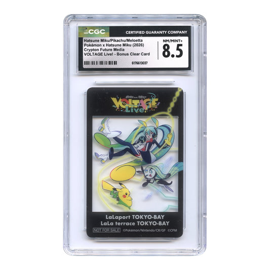 Hatsune Miku/Pikachu/Meloetta 2026 Pokemon x Hatsune Miku Voltage Live! Promo Floating CGC 8.5